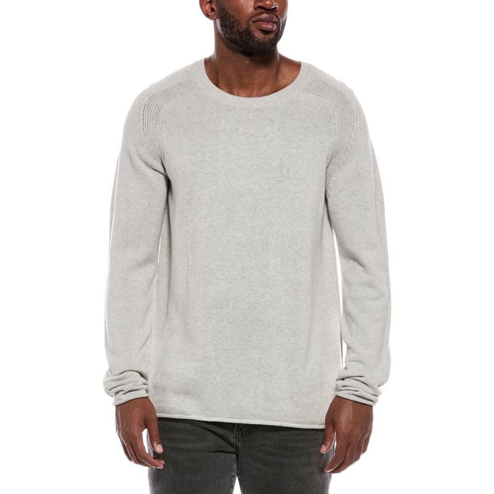 Atm Anthony Thomas Melillo Mens  Cashmere-Blend Crewneck Sweater, Silver